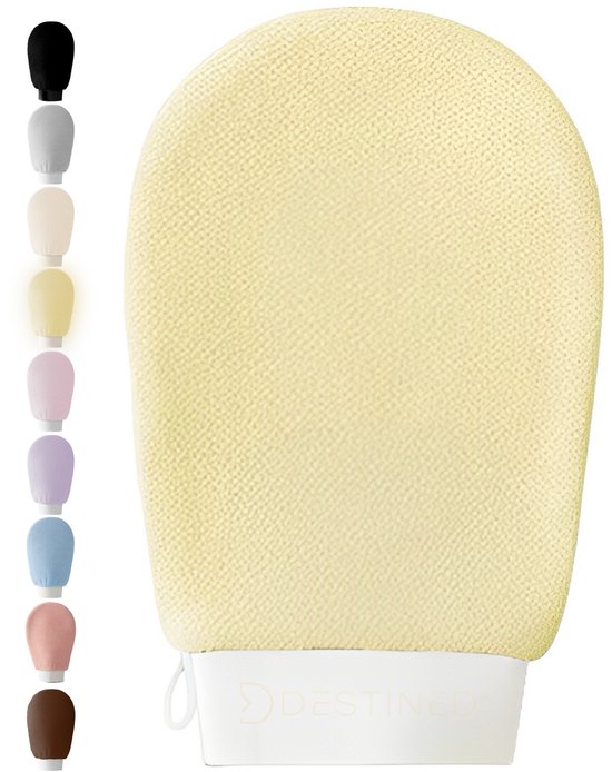 Destined® Exfoliating Glove - Scrub Handschoen - Lichaam & Gezicht - Scrub Detox - Verwijderen Van Dode Huidcellen - Sunshine