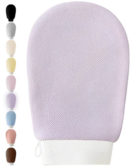 Destined® Exfoliating Glove - Scrub Handschoen - Lichaam & Gezicht - Scrub Detox - Verwijderen Van Dode Huidcellen - Amethyst