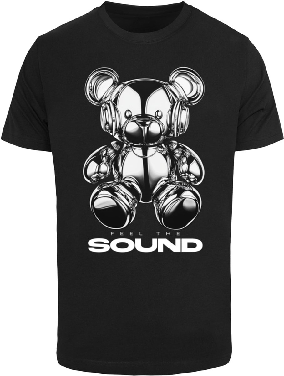 Mister Tee Feel The Sound Chrome Bear Tee -S Zwart
