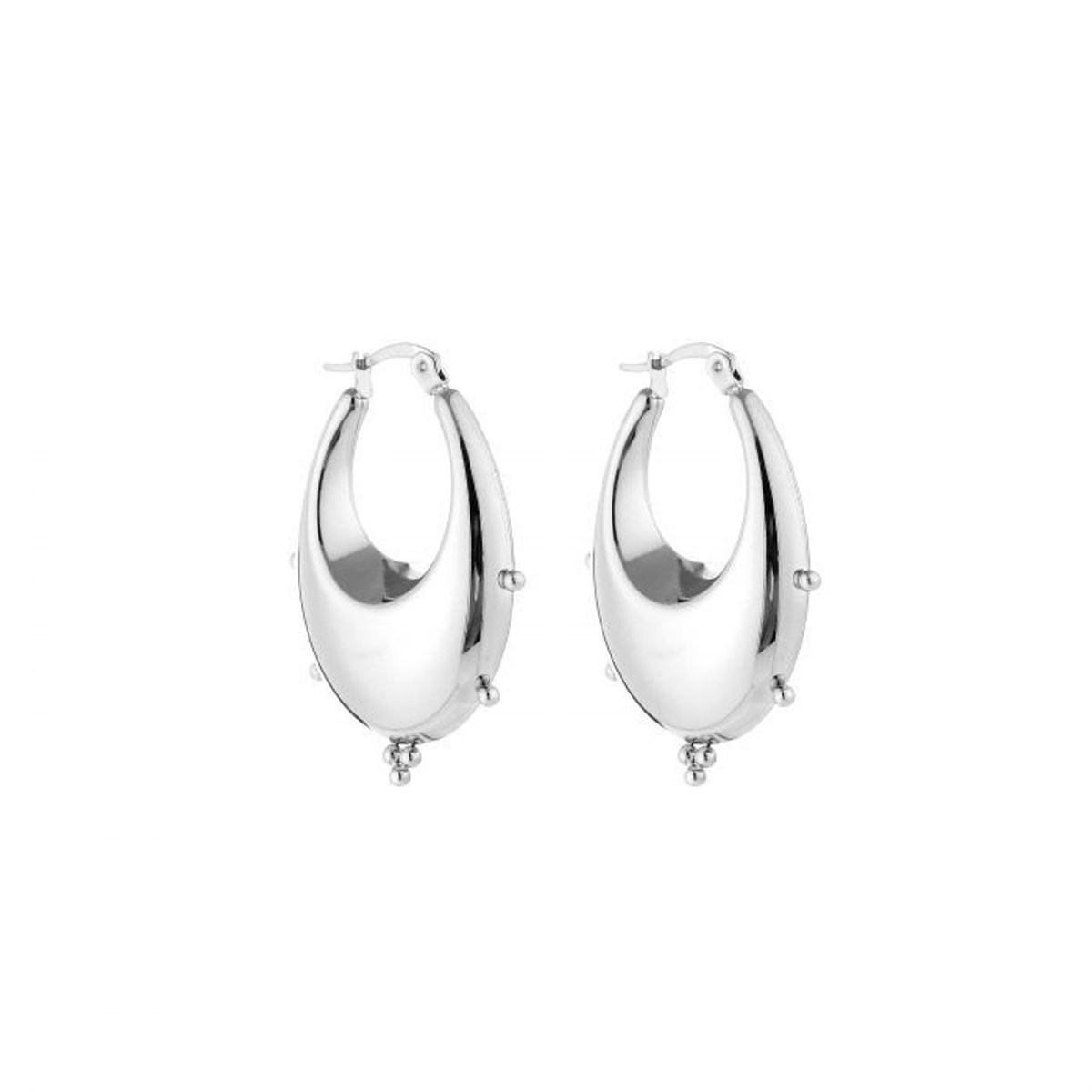 oorbellen - hangers - chunky bali hoop earring- stainless steel - kerst - cadeau tip