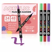 Efimeso 360 kleuren acrylstiften voor stenen, waterdichte set