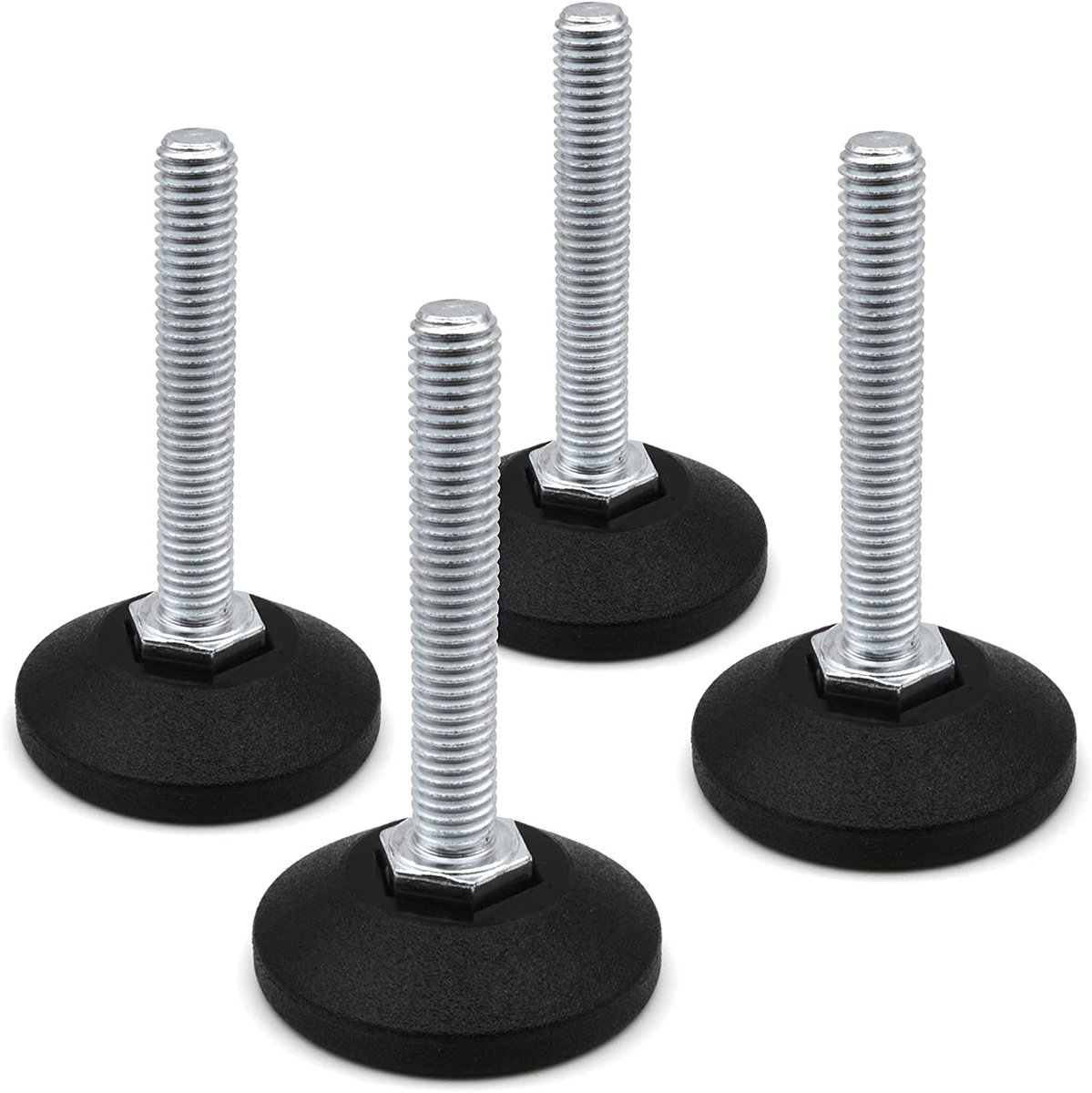 4 x Verstelschroef M8 x 100 mm - Verzinkt - Ã˜ 38 mm - Tot 400 kg Draagkracht