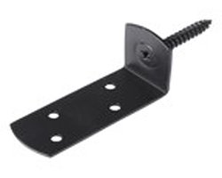 L-Beslag / L-Steun Verhoogd met schroef Zwart (1 stuk)