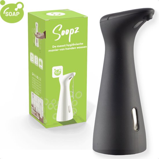 Soopz Automatische Zeepdispenser – Mat Zwart – Black Graphite Charm – Zeeppompje met Bewegingssensor – Handzeep