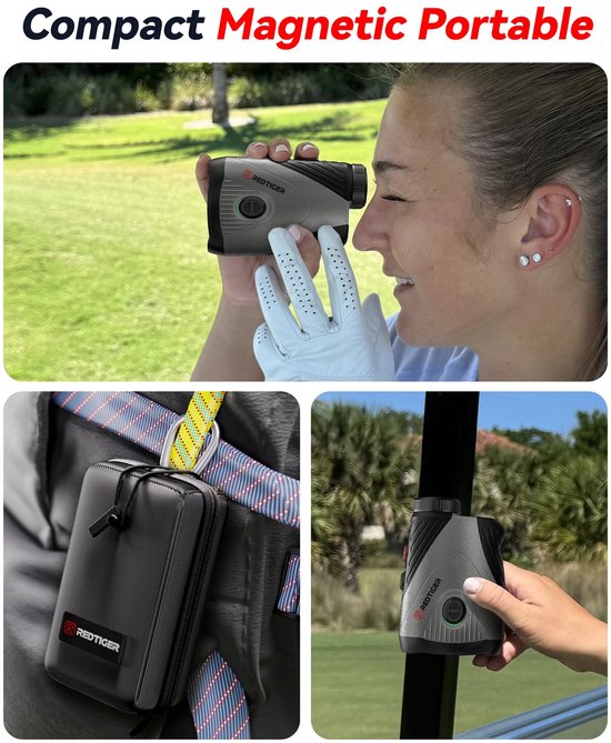 Golfafstandsmeter - laser rangefinder 1000 m / 1200 yards - 7x vergroting - hellingscorrectie - oplaadbaar - nauwkeurig en compact - geschikt voor golf, jacht en sport — afbeelding 3