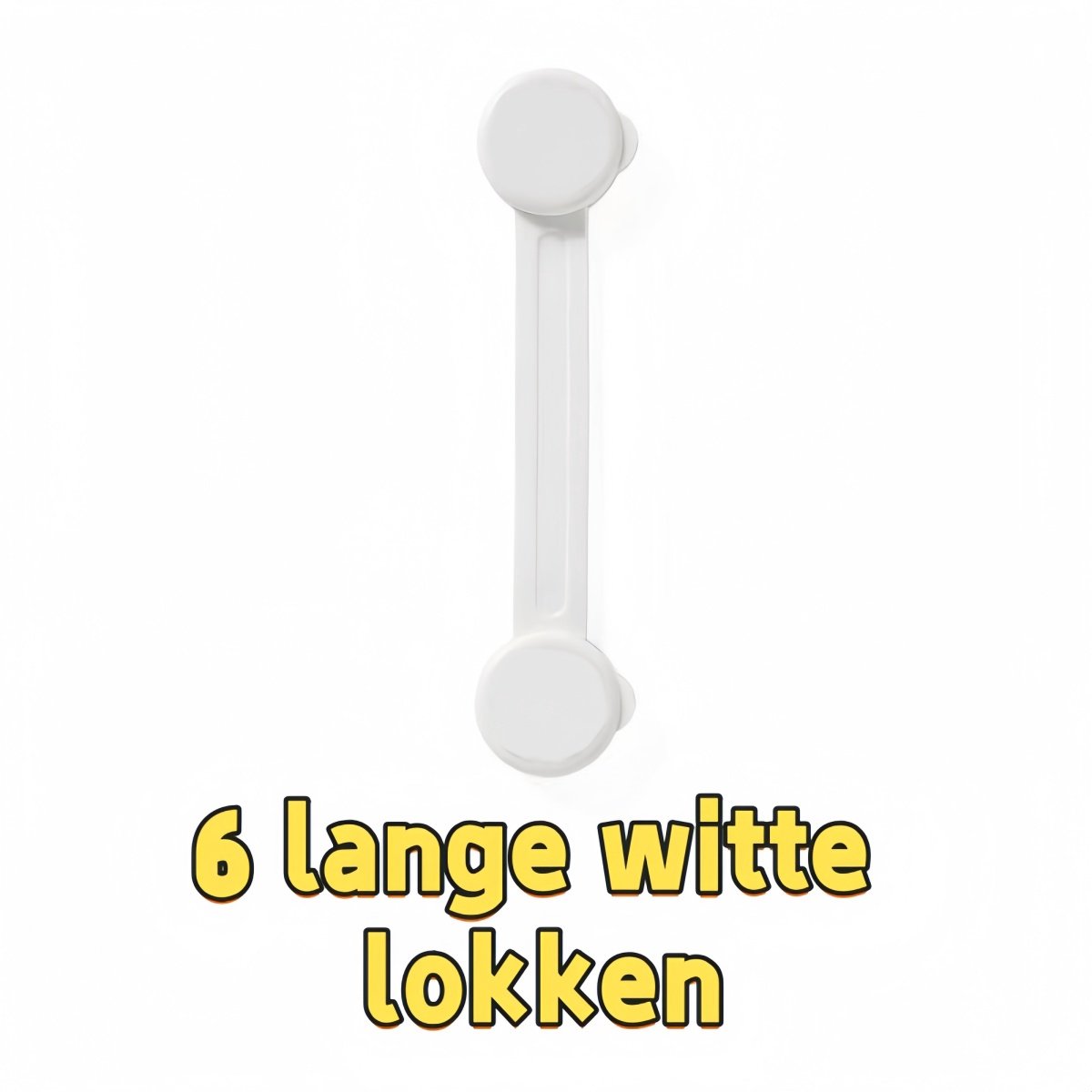 Image of 6 - Slot - Geschikt voor huisbeveiligingssloten - Anti-opening en anti-knelbeveiliging - Milieuvriendelijk - Duurzaam - Meubelvriendelijk - Lang slot - Wit