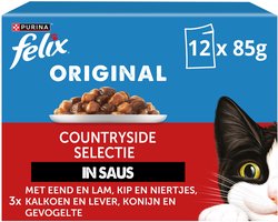 Felix Original in Saus - Kattenvoer Natvoer - Gevogelte Selectie - 48 x 85 g