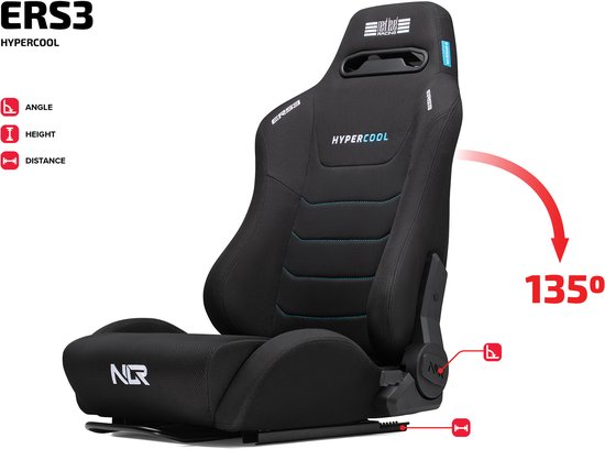 Next Level Racing - ERS3 Hypercool Ventilated Sim Racing Seat - Play Seat - Fabric & Mesh Edition van Next Level Racing — afbeelding 2