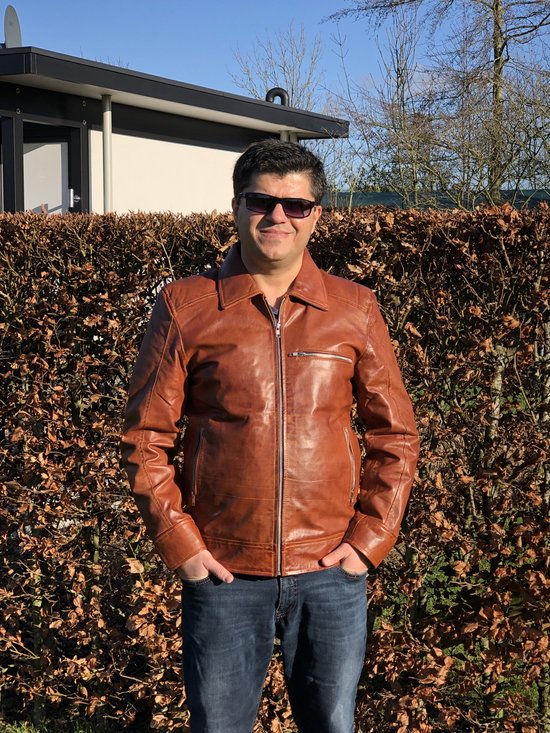 Dera Dore Veste en cuir pour homme Véritable veste en cuir de - Main Image