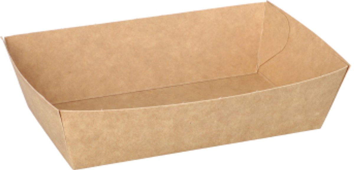 Image of 50 Snackbakje, karton pure 3,5 cm x 7 cm x 12 cm bruin