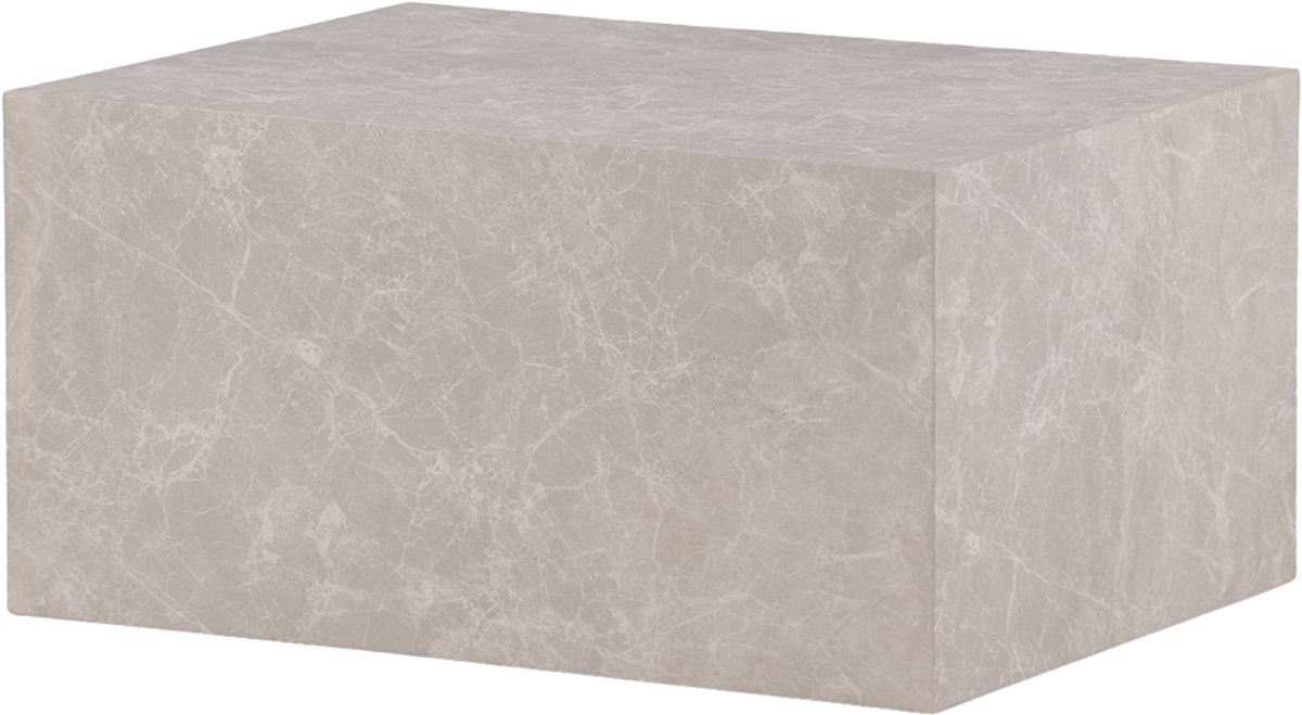 Nest living Zayn Houten Marmerlook Salontafel Beige - Bijzettafel - Koffietafel - 80 x 60 cm