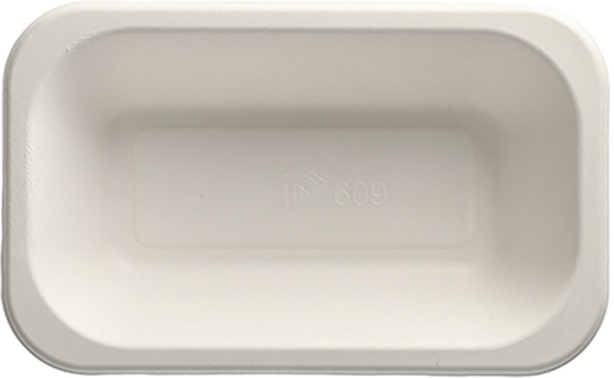 100 Menubakken topseal Suikerriet 950 ml 5,6 cm x 15 cm x 24 cm wit