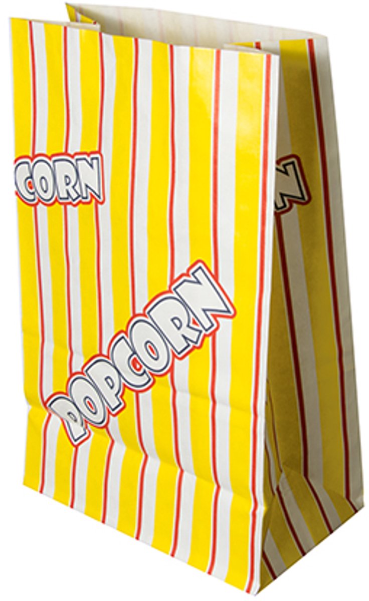 Image of 100 Popcorn zak, Ersatz papier 2,5 l 22 cm x 14 cm x 8 cm Popcorn vetvrij