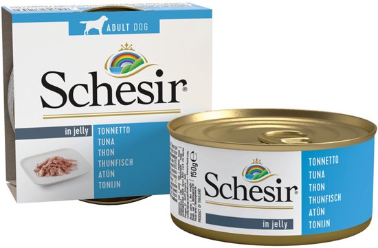 Schesir Hondenvoer Blik Jelly Tonijn - 10 x 150 gr - Voordeelverpakking