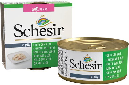 Schesir Hondenvoer Puppy Kip Aloe in Gelei - 10 x 150 gr - Voordeelverpakking
