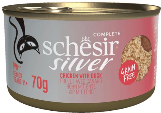 Schesir Silver Cat Bouillon Kip & Eend - 12 x 70 gr - Voordeelverpakking