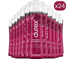 Durex - Crazy Cherry - Glijmiddel - 100 ml - Voordeelverpakking - 24 stuks
