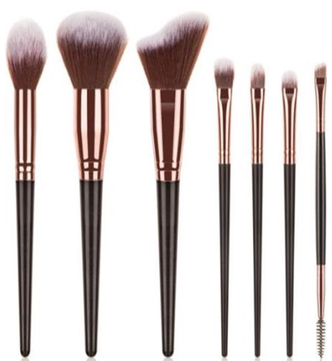 Kwasten set 7-delig | zwart rose gold
