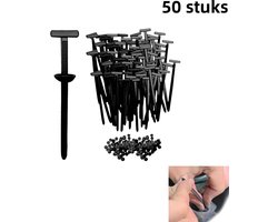 50-pack Multifunctionele kabelbindergesp voor bevestiging aan de motorvloer - Geschikt voor dagelijks auto-onderhoud - Robuuste zelfborgende nylon kabelbinderbevestiging - Zwart