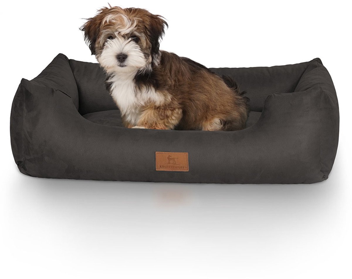 Knuffelwuff Hondenbed Dreamline van velours M-L 85 x 63cm zwart