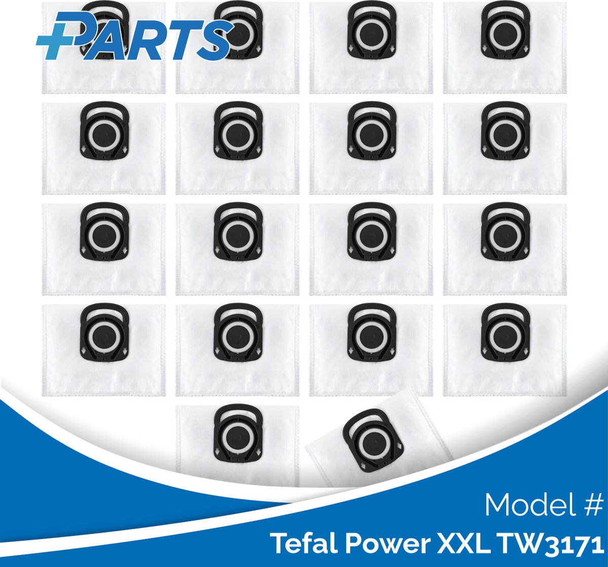 Plus.Parts Tefal Power XXL TW3171 Stofzakken (18 Stuks, Plus.Parts® alternatief voor ZR200540) Overig