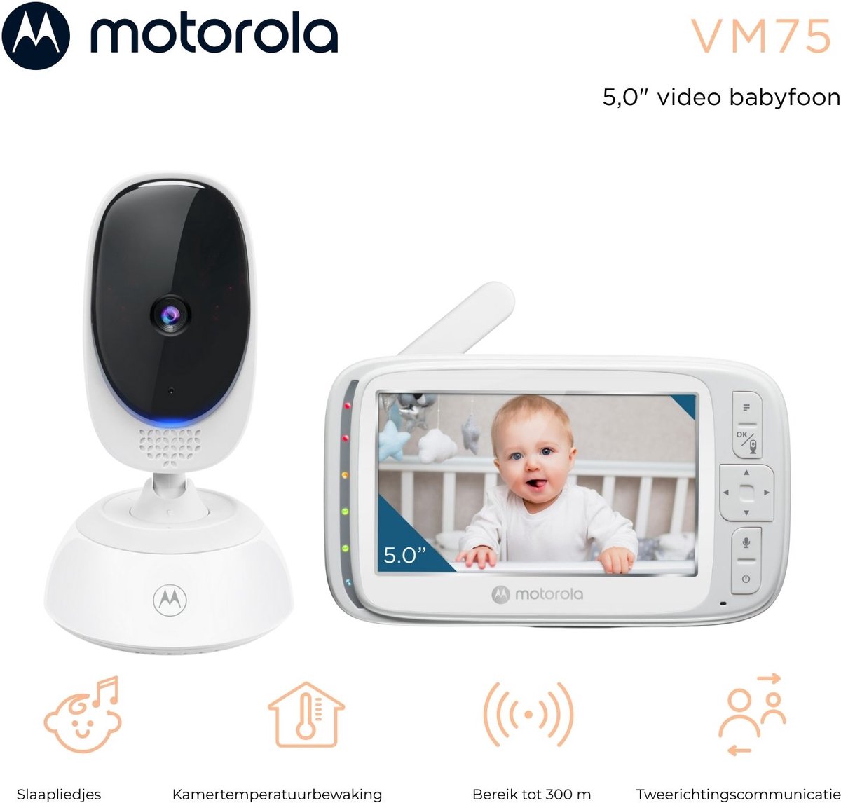 Motorola VM75 Babyfoon met Camera - Infrarood Nachtvisie