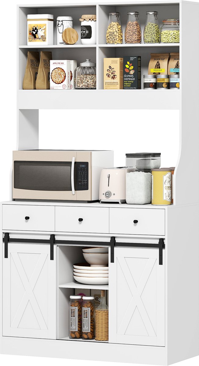Moderne Keukenkast met Verstelbare planken - Wit