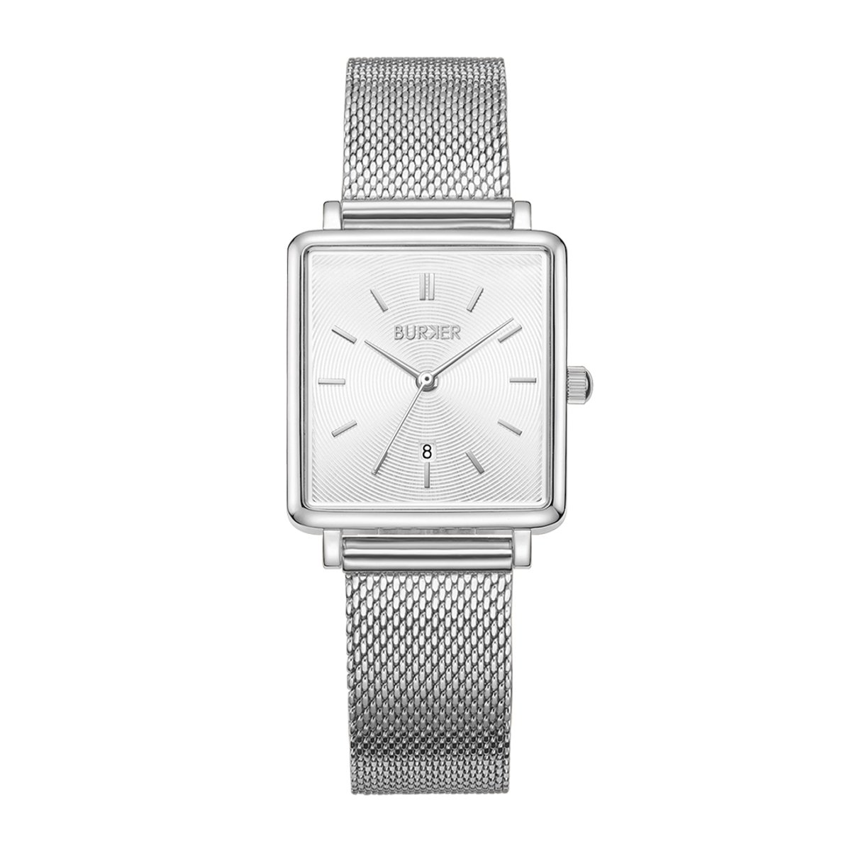 BURKER Daisy Horloge Dames - Vierkant - Zilver - Milanese Band - 28mm