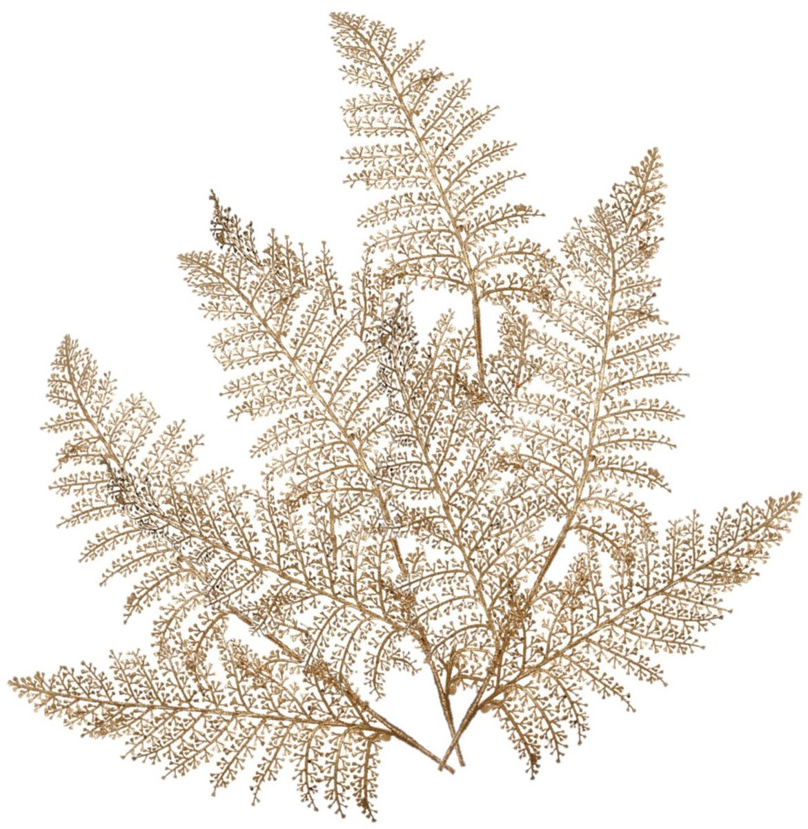 Decoris Kunstplant tak varen - 4x - goud - 80 x 30 cm - kunststof - metallic glans - decoratie takken en twijgen Goudkleurig