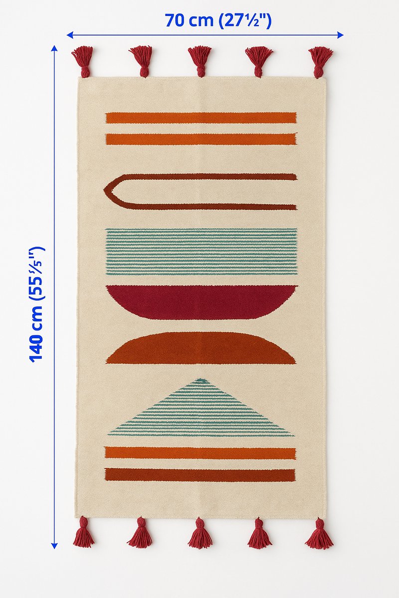 Kelima Handgemaakt Wollen Vloerkleed - 70x140 cm - 100% Natuurlijk - Naturel