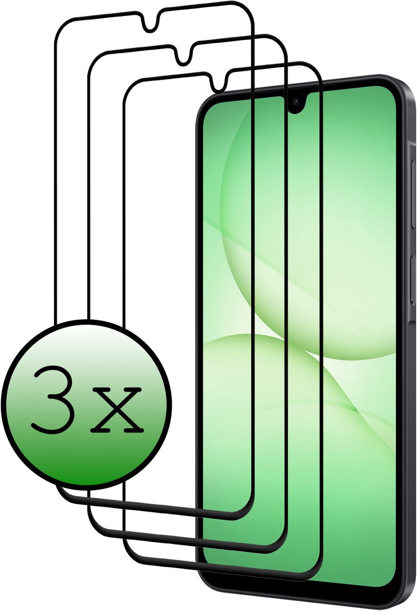 Screenprotector - 3 Stuks Geschikt voor Samsung Galaxy A17 - Full Cover - Beschermglas - Gehard Glas - Tempered Glass - Screen Protector