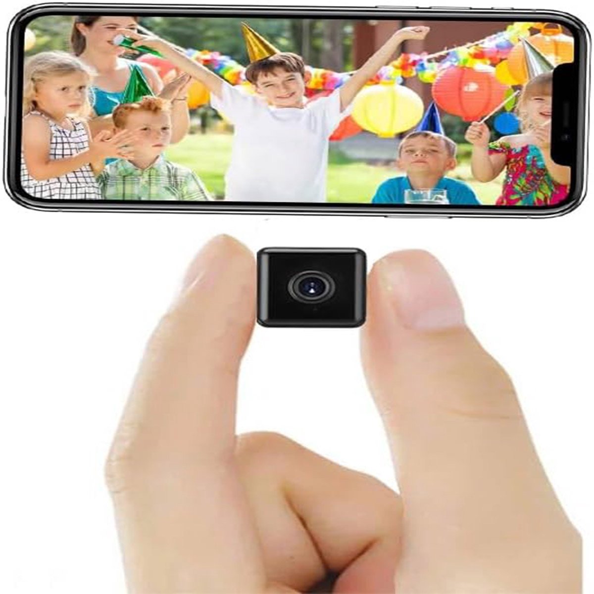 Gsedaox-Spy Camera-Verborgen Camera-Nachtzicht-Beveiligingscamera-WiFi-2.9CM Klein-Draadloos-Zwart