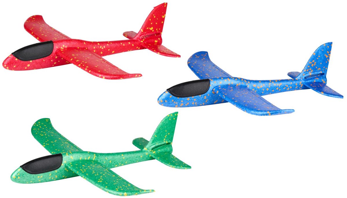 Eddy Toys Zweefvliegtuig Glider - Werpvliegtuig ca. 46x49x12 cm - Lichtgewicht Buitenspeelgoed - 1 Willekeurige Kleur