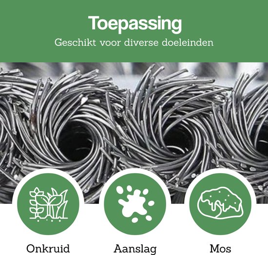 Close-up van de onkruidborstel, geschikt voor onkruid, aanslag en mos.