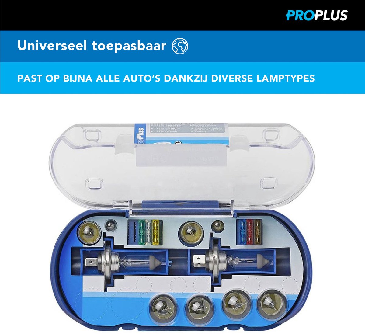ProPlus 16-delige Reservelampenset H7 – Voor 12V autoverlichting – Inclusief lampen en steekzekeringen – Kleurloos – foto 2