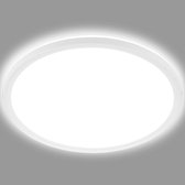 BRILONER - LED plafondlamp CCT, LED plafondlamp tegenlicht, ultra plat, dimbaar, afstandsbediening, warm wit, neutraal wit, koel wit, 480x30mm
