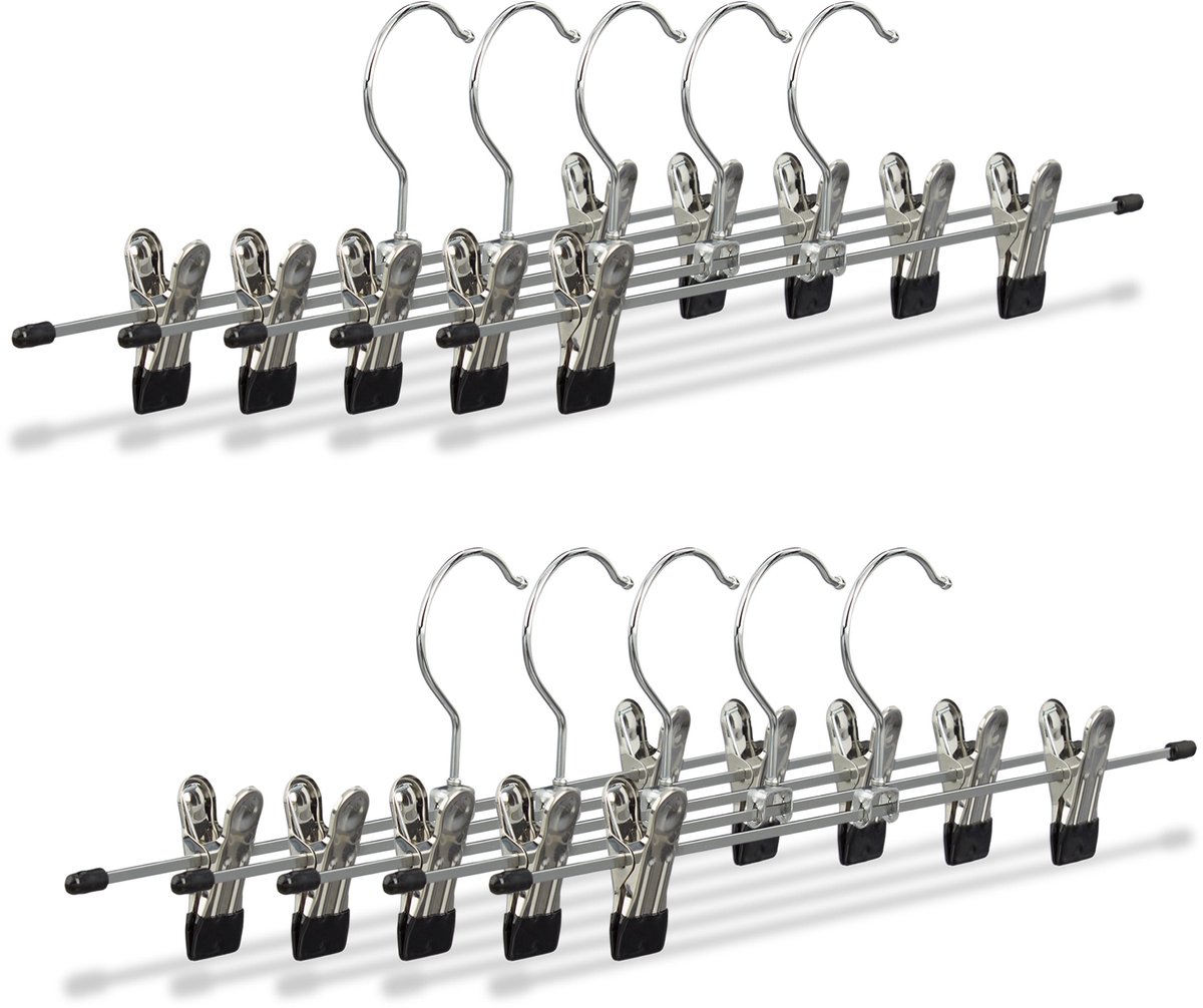 30x broekhanger metaal - klemmen met antislip - pantalonhanger - kledinghanger