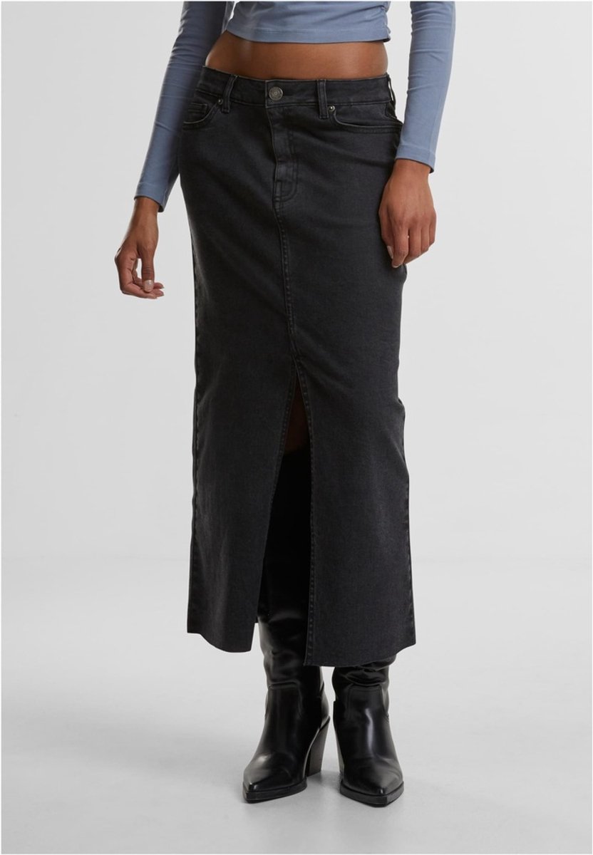 Urban Classics High Slit Lange rok Taille 29 inch Zwart