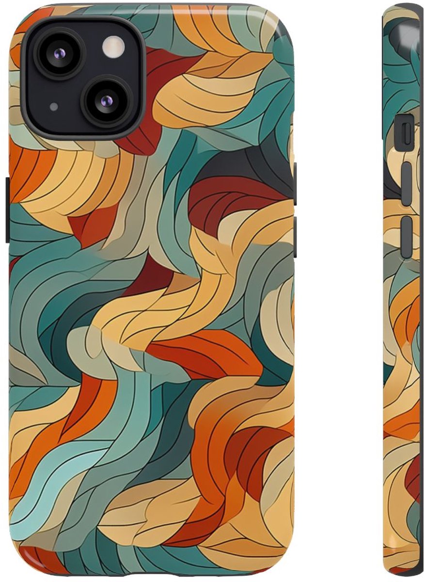 Abstract Veelkeurige Bladerenpatroon – Telefoonhoesje Geschikt voor iPhone 13