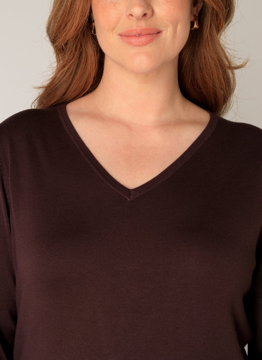BASE LEVEL CURVY Anine Trui - Brown - maat 4(54/56)