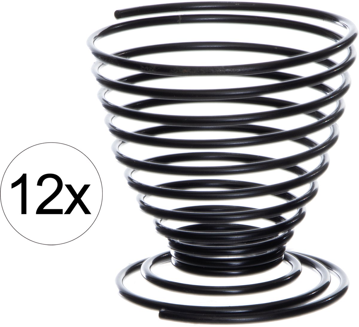 Eierdopjes set 12x – RVS spiraal eierdoppen – Duurzaam en stijlvol – 5 cm