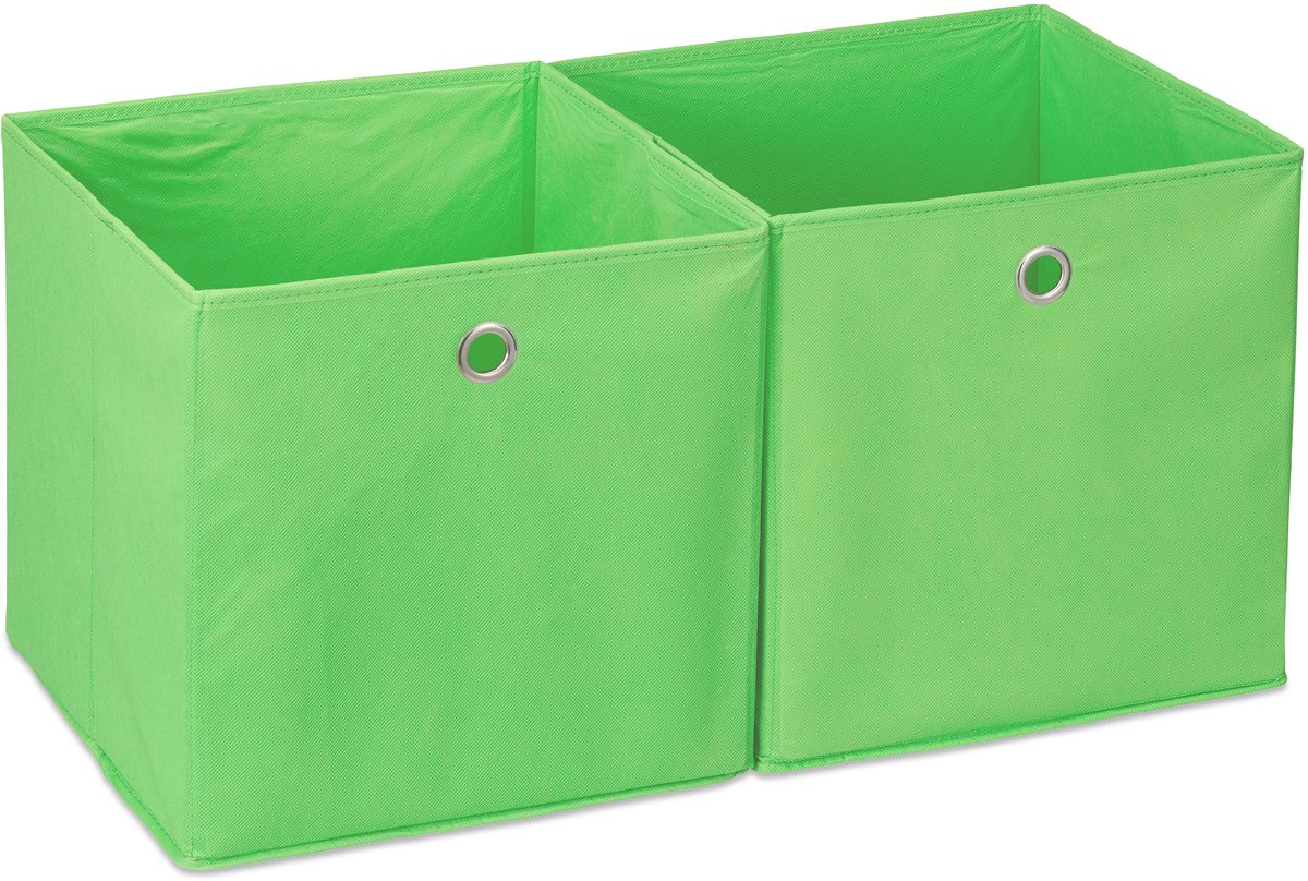 6 x opbergbox - stof - opvouwbaar - speelgoed - opbergmand - opbergen - groen