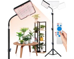 Epochglo LED Kweeklamp op Standaard - 26W Groeilamp met Statief - Volledig Spectrum (246 LEDs) - Dimbaar met 10 Niveaus & Timer - Verstelbare Hoogte - Plantenlamp voor Kamerplanten, Zaailingen & Kruiden