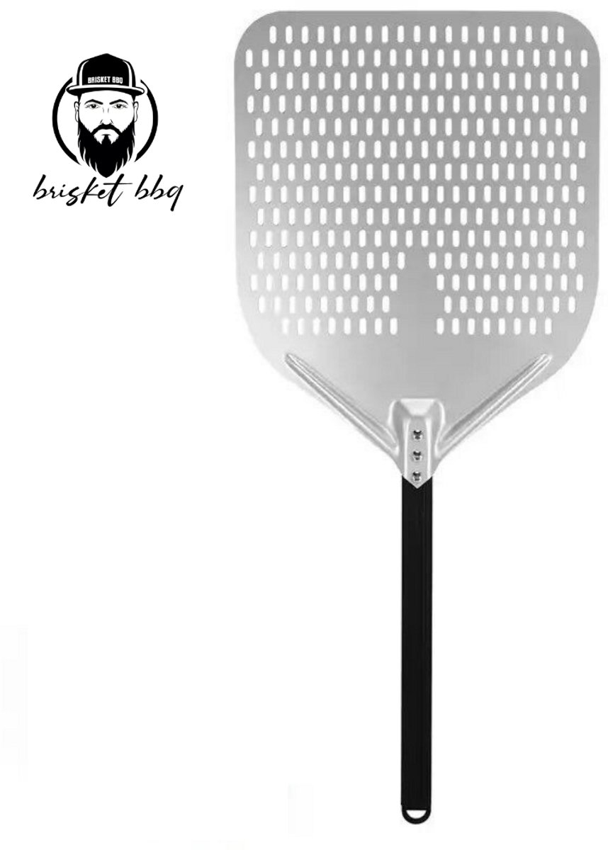 Brisket BBQ® pizzaschep - pizza schep - geperforeerde pizzaschep aluminium