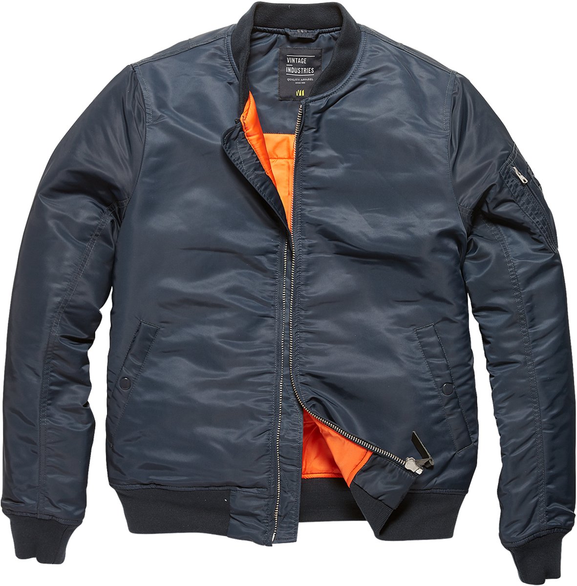 Vintage Industries Westford ma-1 bomber jack Blauw