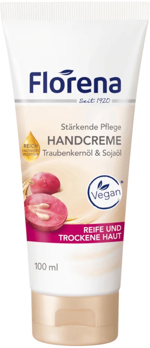 6x Florena Handcrème 100ml Druivenpitolie Tube