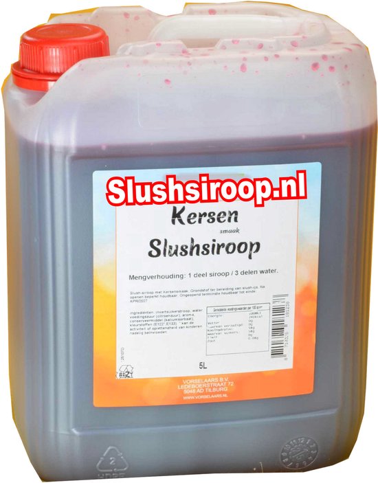Slushsiroop KERSEN - tank met 5 liter - Vorselaars - MilaNNE
