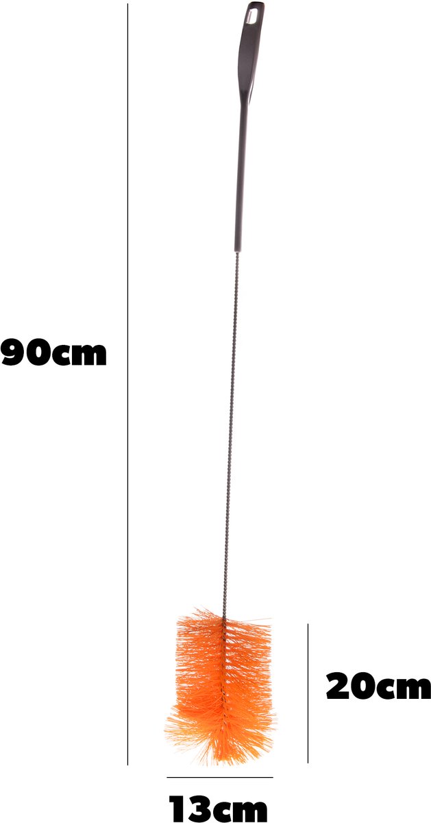 KADAX Reinigingsborstel 90 cm, handige flessenborstel, lange flessenreiniger, borstel voor het reinigen van smalle halsflessen, robuuste ballonborstel van KADAX — afbeelding 4