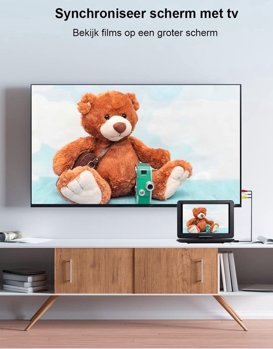 QPFO® Draagbare dvd speler - 17.5 inch - Groot hd draaibaar scherm 15.5 inch - 4 tot 6 uur speeltijd - Usb sd kaart ondersteuning - Geheugenfunctie — afbeelding 2