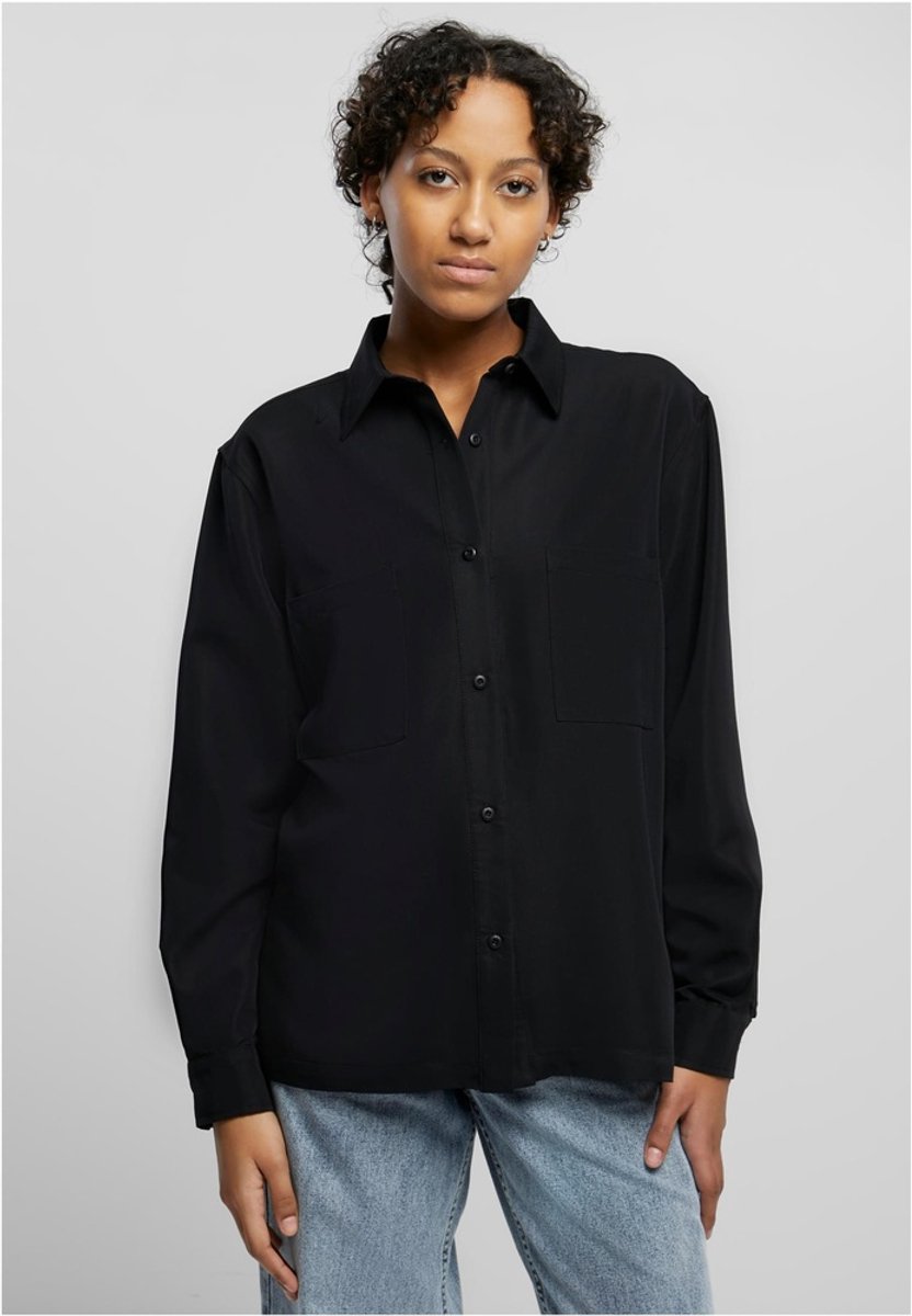 Urban Classics Oversized Twill Blouse S Zwart